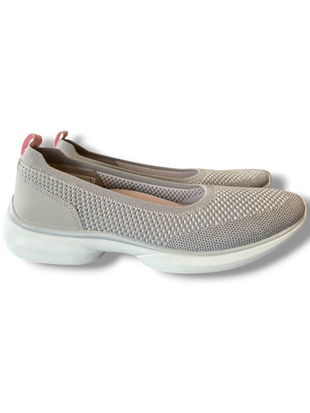 Vionic Kallie Silver Metallic Slip on Sneakers Comfort Walking Shoes gray pink